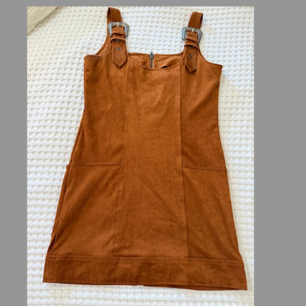 Blue B Women's Toasted Cinnamon Faux Suede Dress - A GREAT FESTIVAL DRESS!!